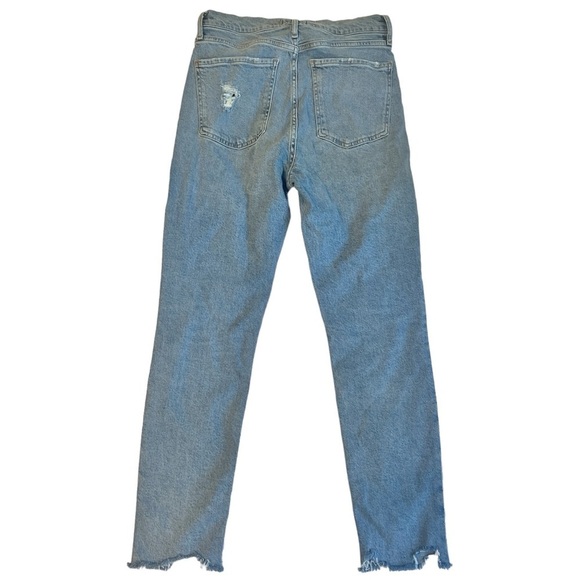 AGOLDE Nico High Rise Raw Edge Cropped Button Up Jean in Rooted Women's 27 - Picture 4 of 12